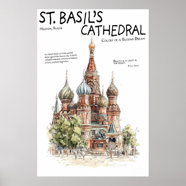 Affiche de la cathédrale Saint-Basile  Moscou Russ (Devant)