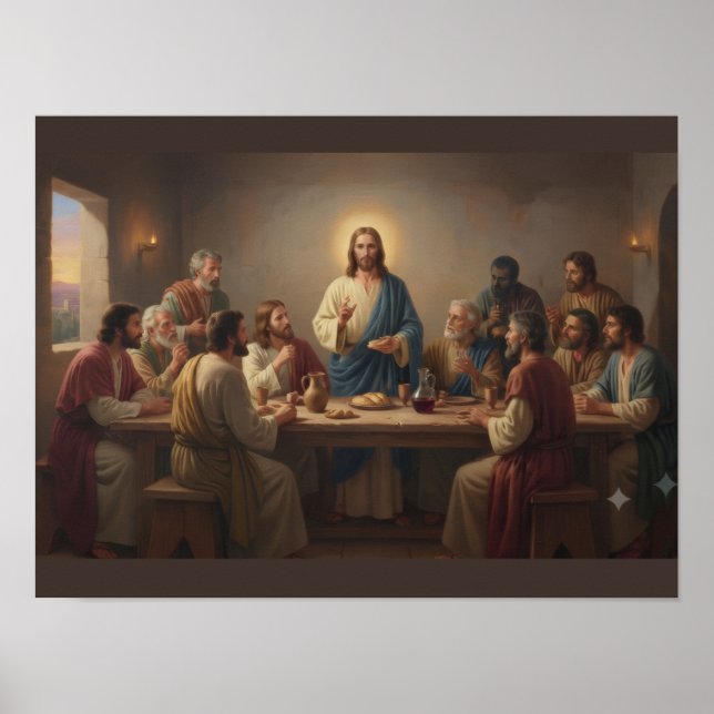Affiche de la Cène – Jésus-Christ et disciple (Devant)