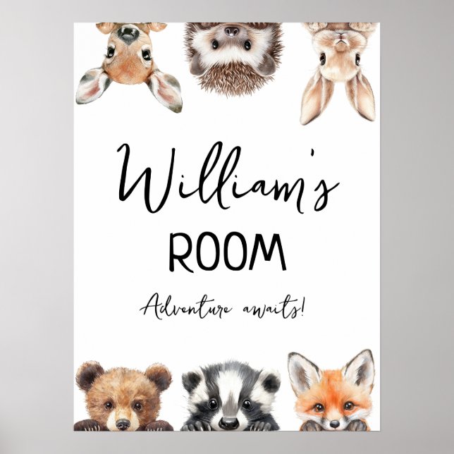 Affiche de la chambre de bébé avec des animaux mig (Devant)