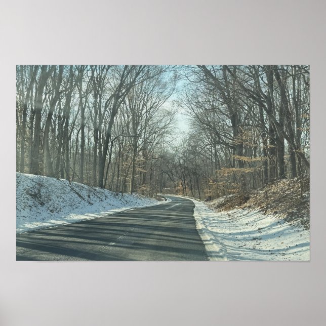Affiche de la chaussée du parc en hiver (Devant)