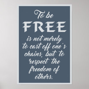 Affiche de la citation de liberté