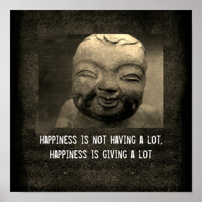 affiche de la citation zen du bonheur rire Bouddha (Devant)