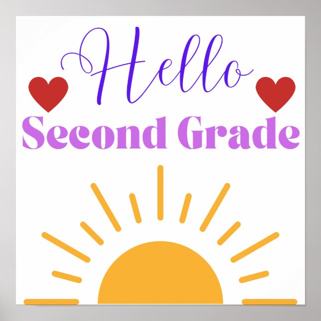 Affiche de la classe Sunshine "Hello Second Grade" (Devant)