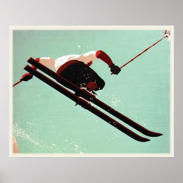 Affiche de la cloche de ski cool (Devant)