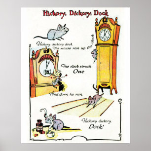 Affiche de la comptine "Hickory Dickory Dock"