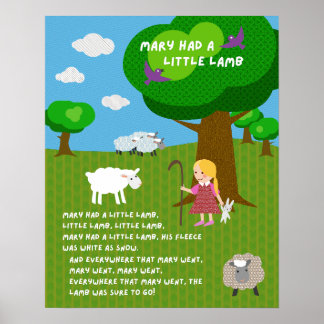 Affiche de la comptine Marie avait un petit agneau