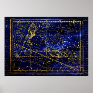affiche de la constellation de pisces