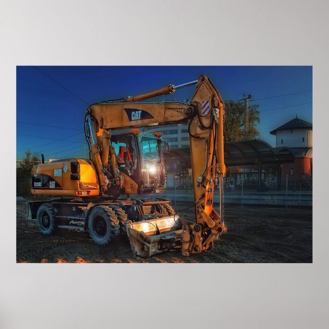 affiche de la construction du bulldozer de camion- (Devant)