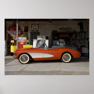 Affiche de la Corvette route 66