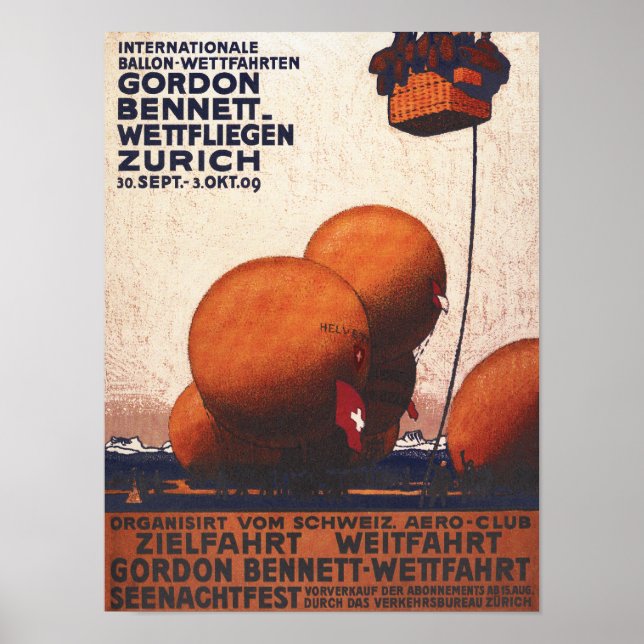 Affiche de la course de ballon à air chaud Gordon  (Devant)