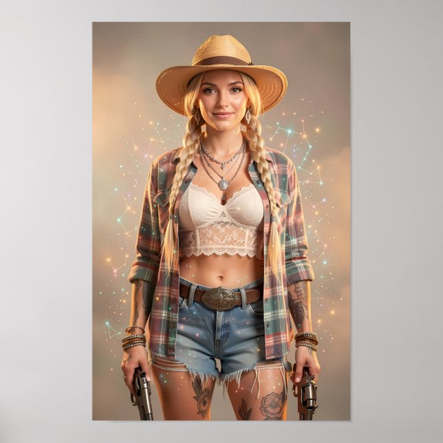 Affiche de la Cowgirl Céleste de la Merveille Rust (Devant)