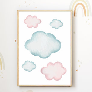 Affiche de la crèche Nuage Pastel Décoration de ch