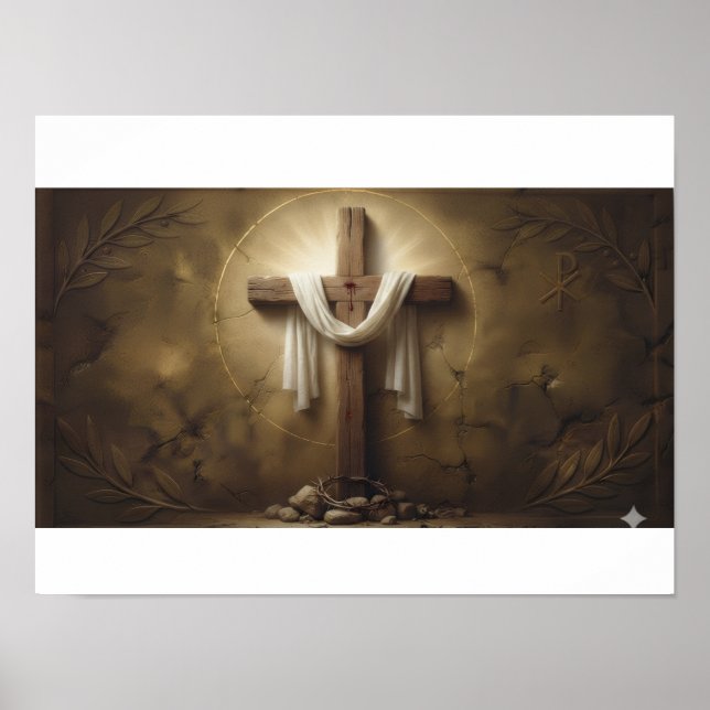 Affiche de la Croix Chrétienne | Mur de Croix en B (Devant)