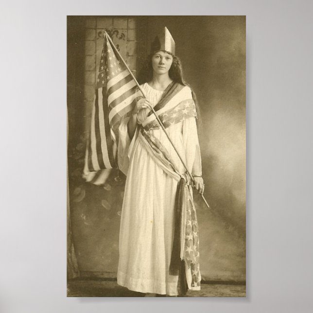 affiche de la dame de la liberté de suffrage (Devant)