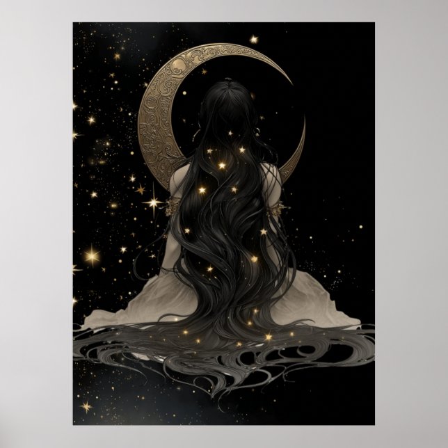 Affiche de la déesse du croissant de lune enchanté (Devant)