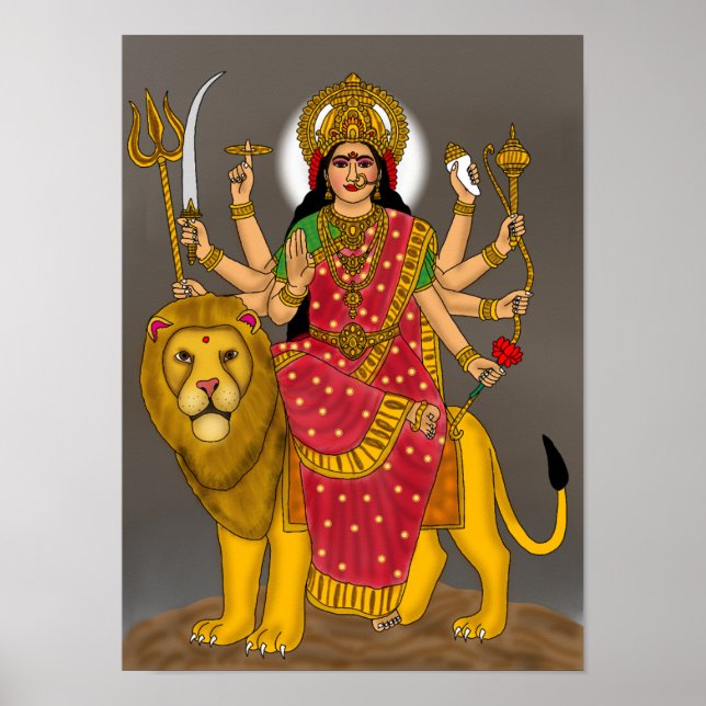 Affiche de la déesse Durga (Devant)
