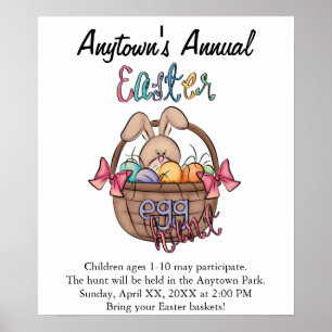 Affiche de la Faire-part de chasse aux oeufs de Pâ