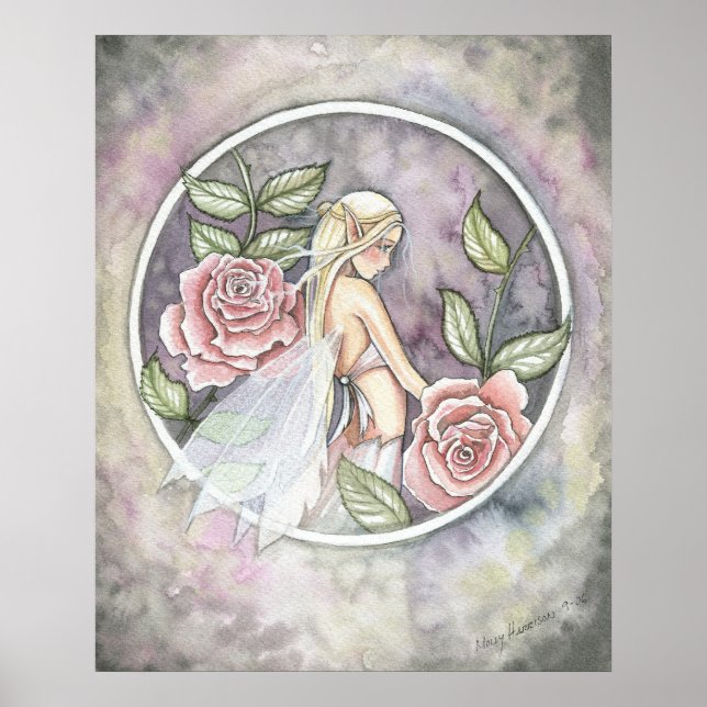 Affiche de la fée de fantaisie de rose capturée (Devant)