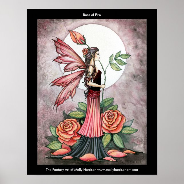 Affiche de la fée Rose de Feu par Molly Harrison (Devant)