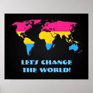 Affiche de la fierté pansexuelle carte du monde