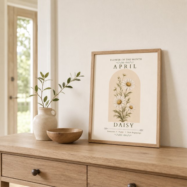 Affiche de la fleur de naissance d'avril Daisy (Créateur téléchargé)