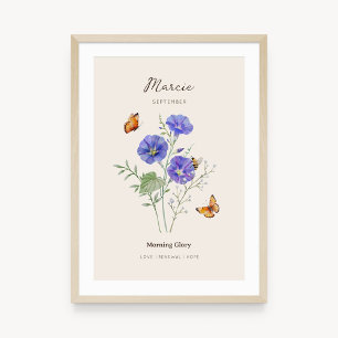 Affiche de la fleur de naissance de Morning Glory
