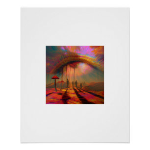Affiche de la forêt de champignons du ciel de l'œi