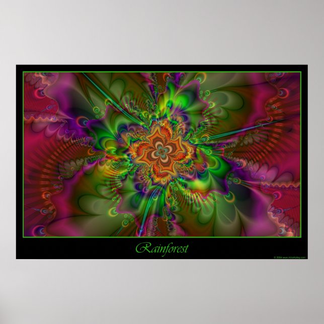 Affiche de la forêt tropicale - bordure verte (Devant)