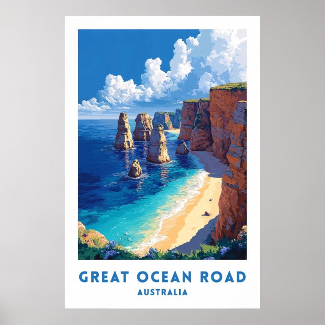 Affiche de la Grande Route Océanique d'Australie (Devant)