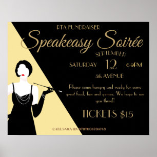 Affiche de la Great Gatsby 1920 Flapper Party