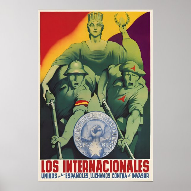 Affiche de la guerre civile espagnole Brigades int (Devant)