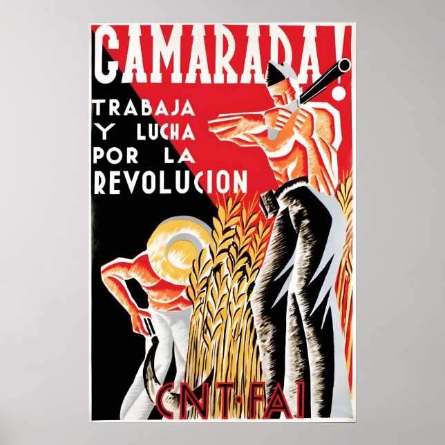 Affiche de la guerre civile espagnole Camarade! Tr (Devant)