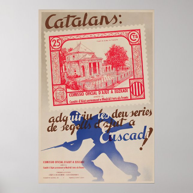 Affiche de la guerre civile espagnole Catalogne Ai (Devant)