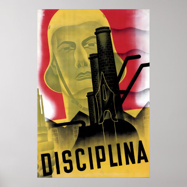 Affiche de la Guerre Civile Espagnole Discipline ! (Devant)