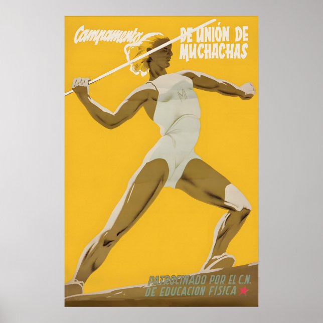Affiche de la Guerre Civile Espagnole Filles'Union (Devant)
