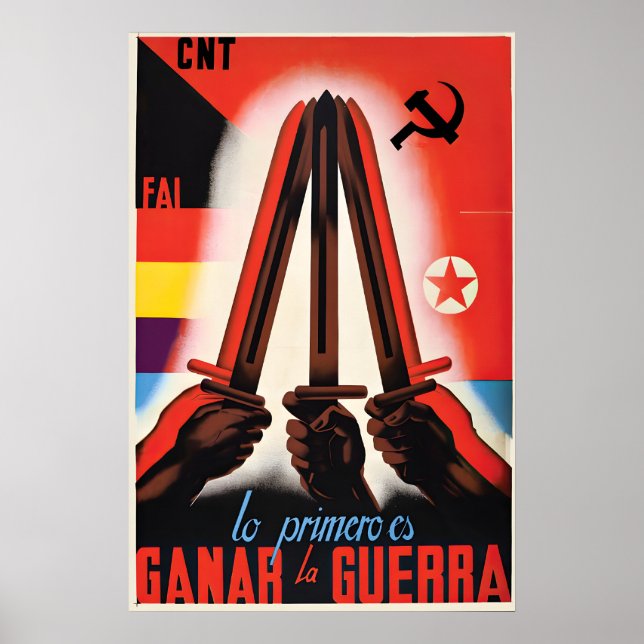 Affiche de la guerre civile espagnole La première  (Devant)