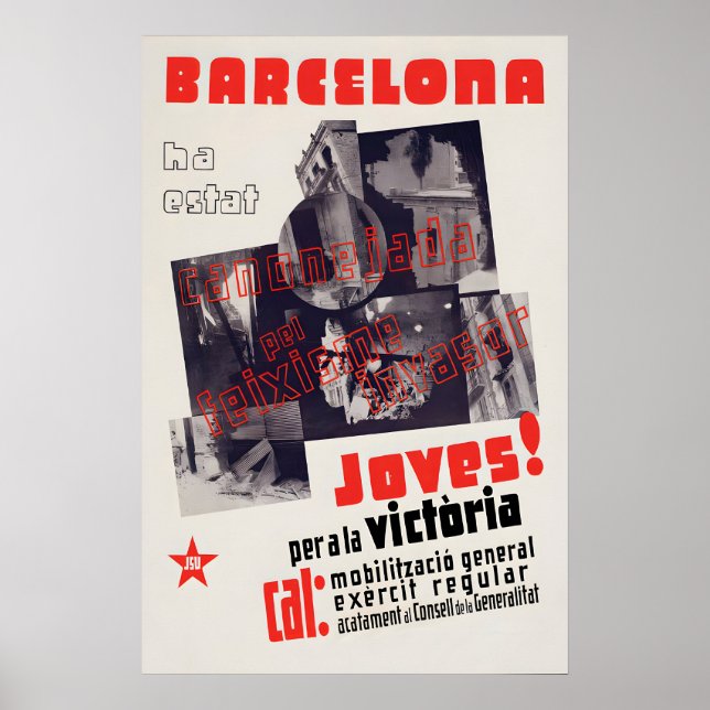 Affiche de la Guerre Civile Espagnole : Le Fascism (Devant)