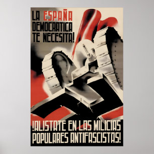 Affiche de la Guerre Civile Espagnole L'Espagne dé