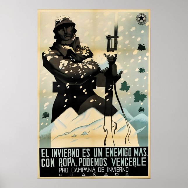 Affiche de la guerre civile espagnole L'hiver est  (Devant)
