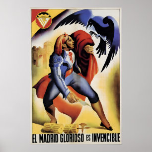 Affiche de la guerre civile espagnole Madrid est i