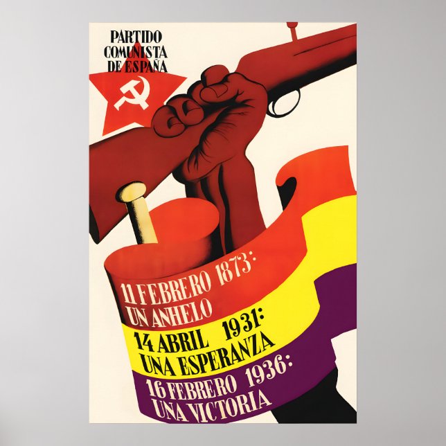 Affiche de la guerre civile espagnole Parti commun (Devant)