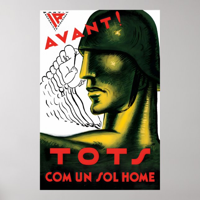 Affiche de la guerre civile espagnole Parti républ (Devant)