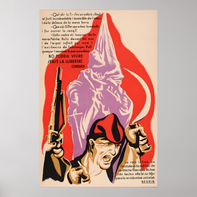 Affiche de la Guerre Civile Espagnole sans laquell (Devant)