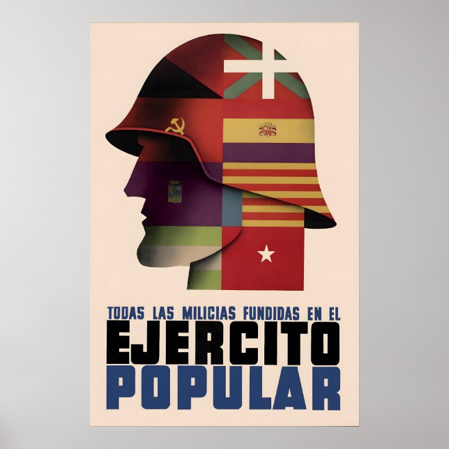 Affiche de la guerre civile espagnole Toutes les f (Devant)