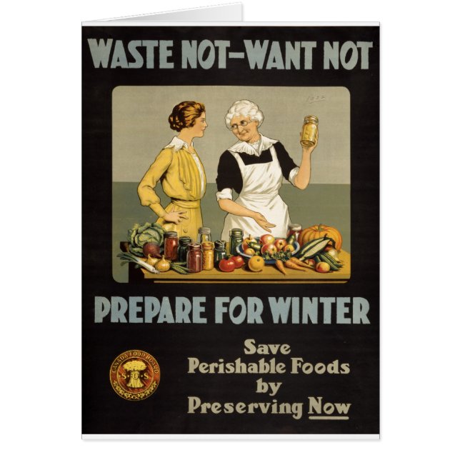Affiche de la guerre mondiale 1. Les déchets pas, (Devant)