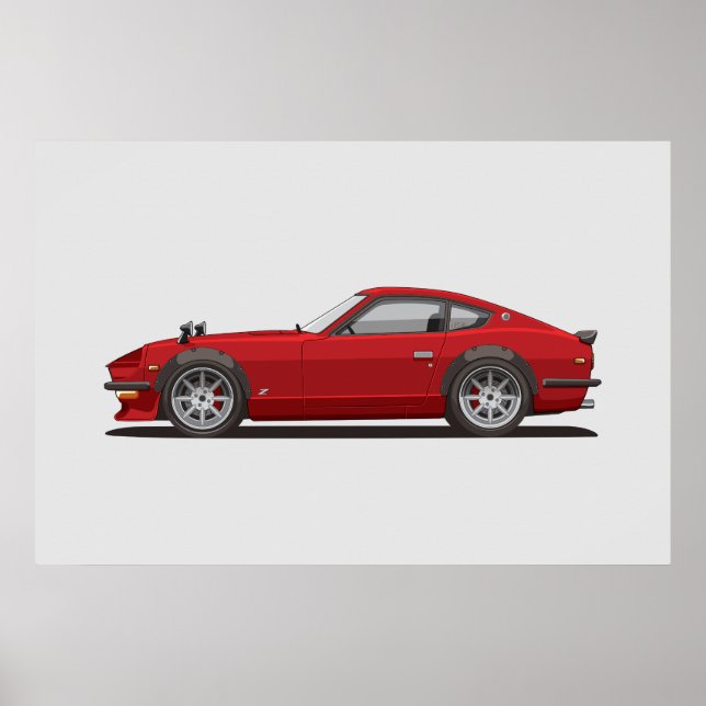 Affiche de la légendaire Fairlady Bug rouge 240z c (Devant)