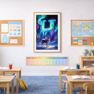 Affiche de la lettre H Aurore Impression d'art d