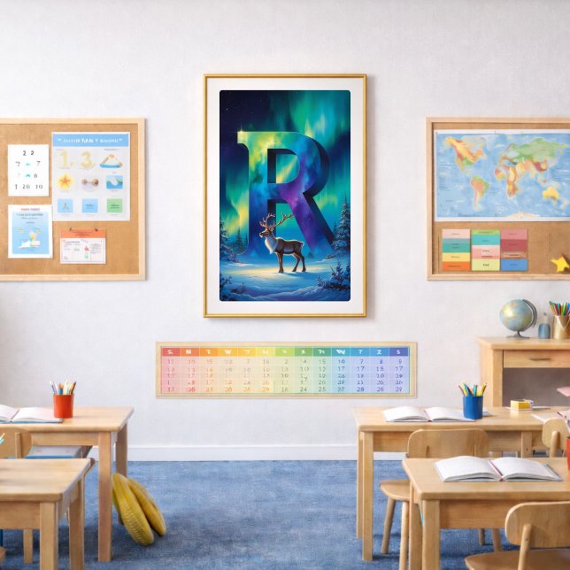 Affiche de la lettre R d'Aurora | Art des aurores  (Créateur téléchargé)