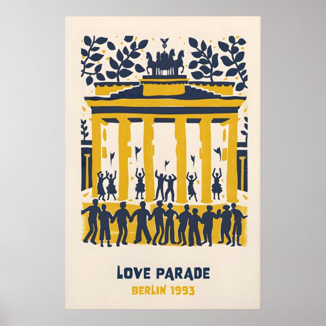 Affiche de la Love Parade de Berlin - Porte de Bra (Devant)