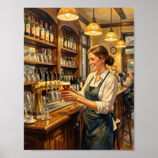 Affiche de la Lumière Dorée de la Taverne et Momen
